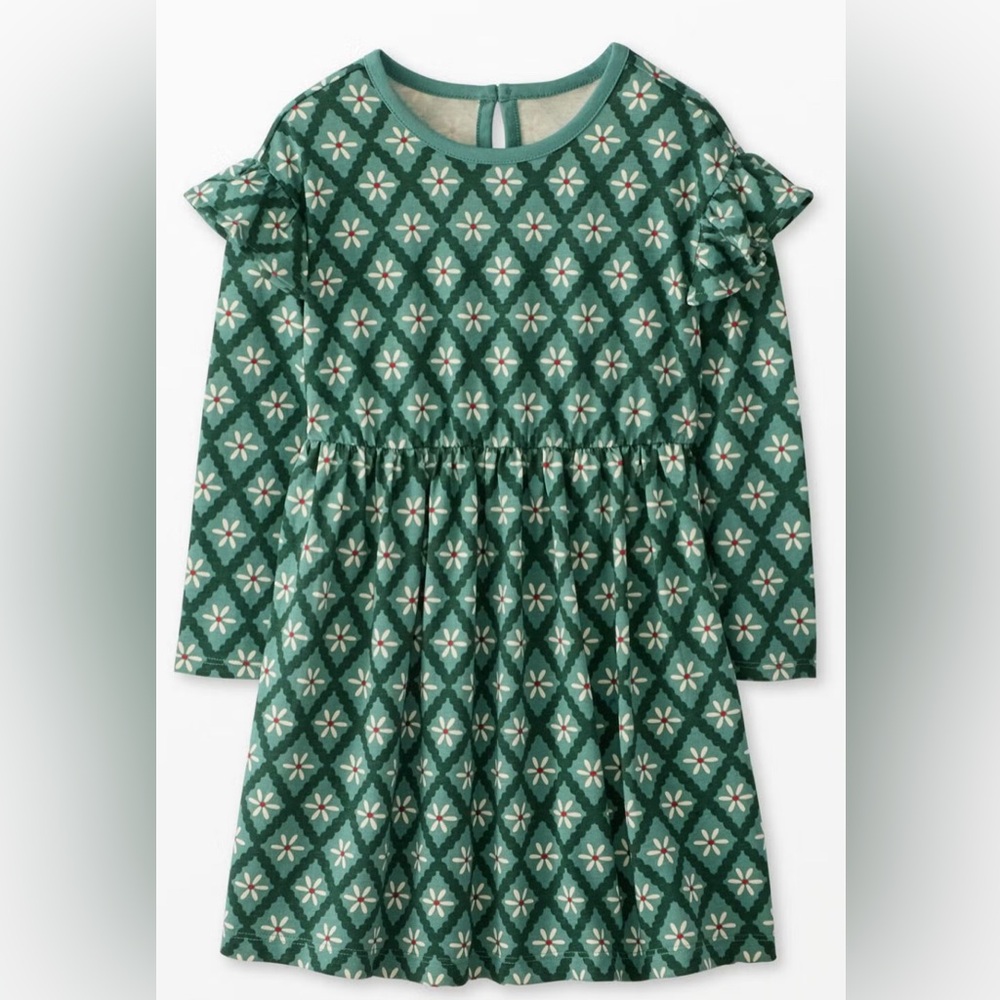 Hanna Andersson Green Floral Kids Dress